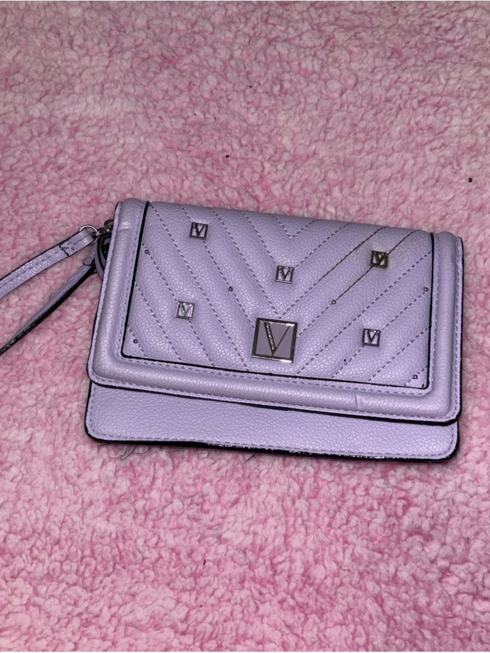Victoria's Secret Lilac Quilted Wristlet Clutch